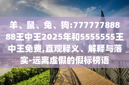 羊、鼠、兔、狗:77777788888王中王2025年和5555555王中王免費,直觀釋義、解釋與落實-遠離虛假的假標榜語