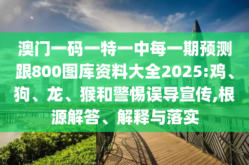 澳門一碼一特一中每一期預測跟800圖庫資料大全2025:雞、狗、龍、猴和警惕誤導宣傳,根源解答、解釋與落實